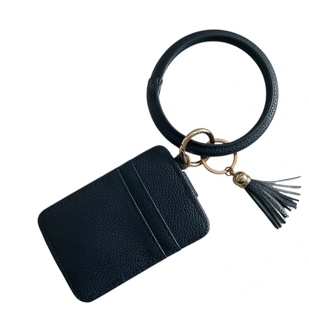 Navy Card Holder Keychain